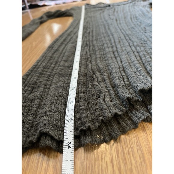 Free People Olive Green Button Front Gauzy Sheer Knee Length Dress Size … - Picture 6 of 8